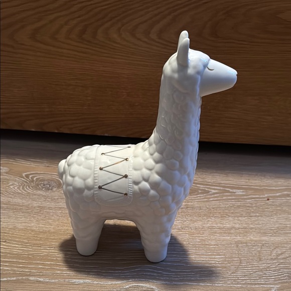 White Ceramic Llama Sculpture - Picture 3 of 5